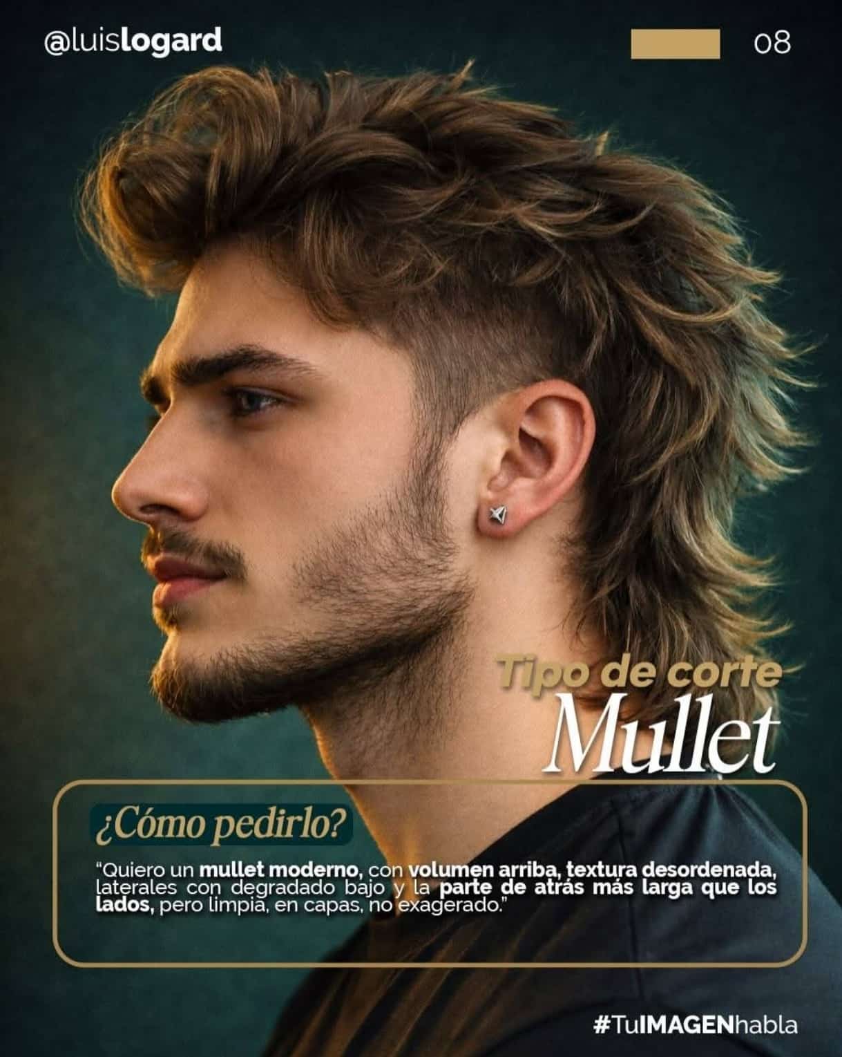 Corte mullet moderno